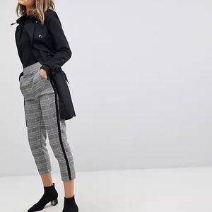 Stradivarius Checkered Pant with Side Stripe